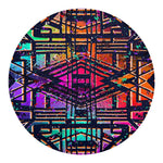 Ethnic Aztec Grunge Trippy Print Round Blanket