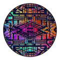 Ethnic Aztec Grunge Trippy Print Round Floor Mat