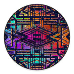 Ethnic Aztec Grunge Trippy Print Round Floor Mat