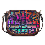 Ethnic Aztec Grunge Trippy Print Saddle Bag