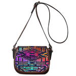 Ethnic Aztec Grunge Trippy Print Saddle Bag
