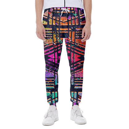 Ethnic Aztec Grunge Trippy Print Scuba Joggers