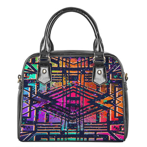 Ethnic Aztec Grunge Trippy Print Shoulder Handbag