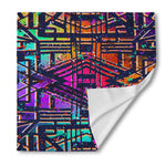 Ethnic Aztec Grunge Trippy Print Silk Bandana