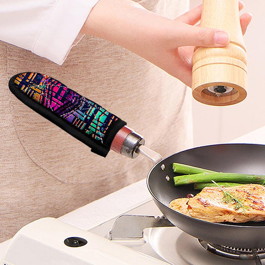 Ethnic Aztec Grunge Trippy Print Skillet Handle Cover