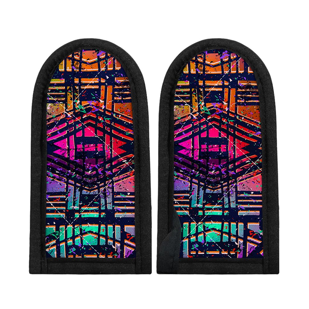 Ethnic Aztec Grunge Trippy Print Skillet Handle Cover