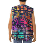 Ethnic Aztec Grunge Trippy Print Sleeveless Baseball Jersey