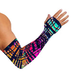 Ethnic Aztec Grunge Trippy Print Sun Protection Arm Sleeves