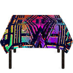 Ethnic Aztec Grunge Trippy Print Tablecloth