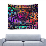 Ethnic Aztec Grunge Trippy Print Tapestry