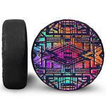 Ethnic Aztec Grunge Trippy Print Tire Cover