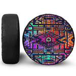 Ethnic Aztec Grunge Trippy Print Tire Cover With Camera Hole
