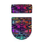 Ethnic Aztec Grunge Trippy Print Toilet Lid And Tank Cover Set