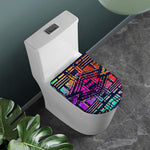 Ethnic Aztec Grunge Trippy Print Toilet Lid Cover