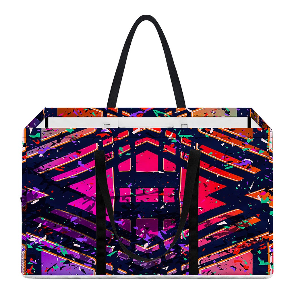 Ethnic Aztec Grunge Trippy Print Utility Tote Bag