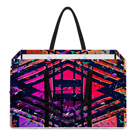 Ethnic Aztec Grunge Trippy Print Utility Tote Bag
