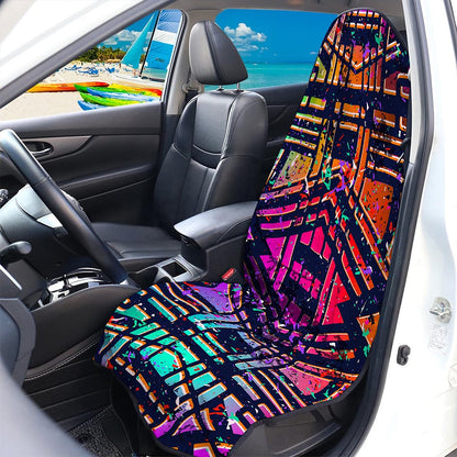 Ethnic Aztec Grunge Trippy Print Waterproof Car Seat Cover