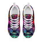 Ethnic Aztec Grunge Trippy Print White Running Shoes