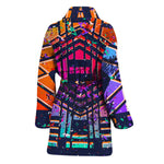 Ethnic Aztec Grunge Trippy Print Women's Bathrobe