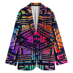 Ethnic Aztec Grunge Trippy Print Women's Blazer