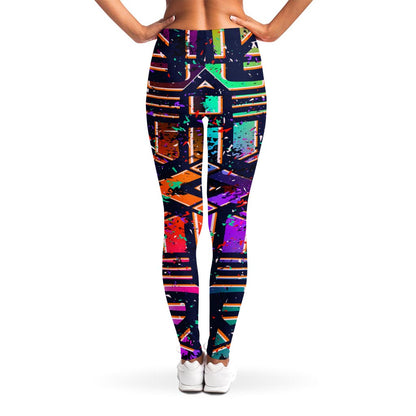 Ethnic Aztec Grunge Trippy Print Women's Leggings