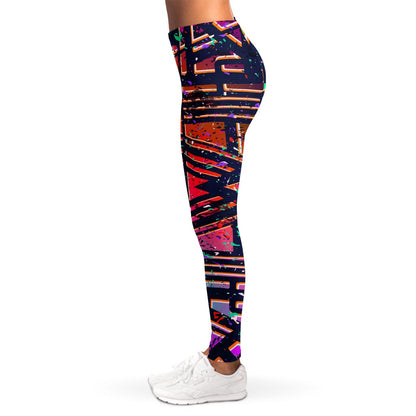 Ethnic Aztec Grunge Trippy Print Women's Leggings