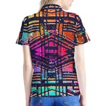 Ethnic Aztec Grunge Trippy Print Women's Polo Shirt