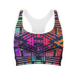 Ethnic Aztec Grunge Trippy Print Women's Sports Bra