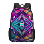 Ethnic Aztec Trippy Print 17 Inch Backpack
