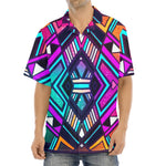 Ethnic Aztec Trippy Print Aloha Shirt
