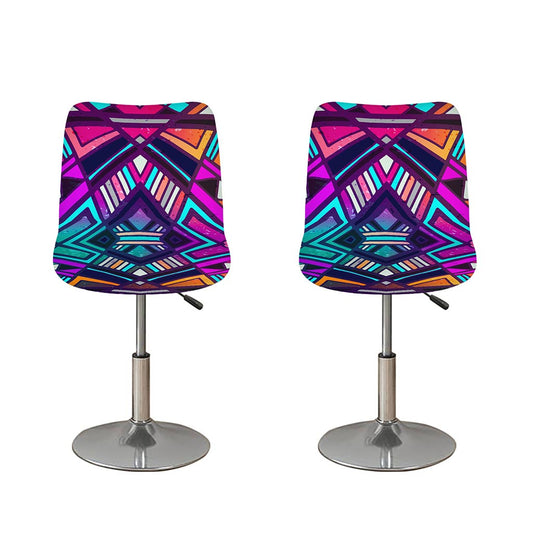 Ethnic Aztec Trippy Print Bar Stool Covers
