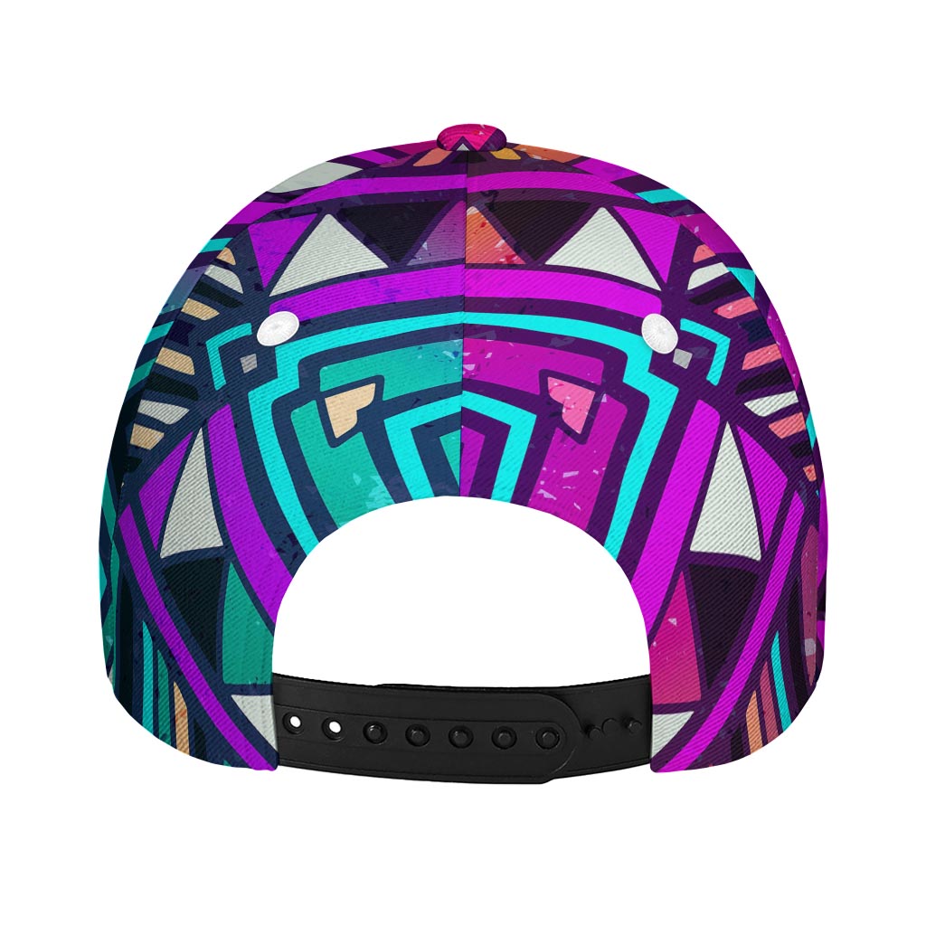 Ethnic Aztec Trippy Print Baseball Cap