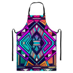 Ethnic Aztec Trippy Print Bib Apron With Pocket
