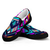 Ethnic Aztec Trippy Print Black Slip On Sneakers