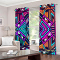 Ethnic Aztec Trippy Print Dimout Grommet Curtains