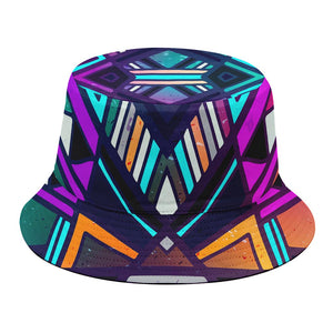 Ethnic Aztec Trippy Print Bucket Hat