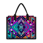Ethnic Aztec Trippy Print Canvas Tote Bag