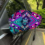 Ethnic Aztec Trippy Print Car Side Mirror Covers