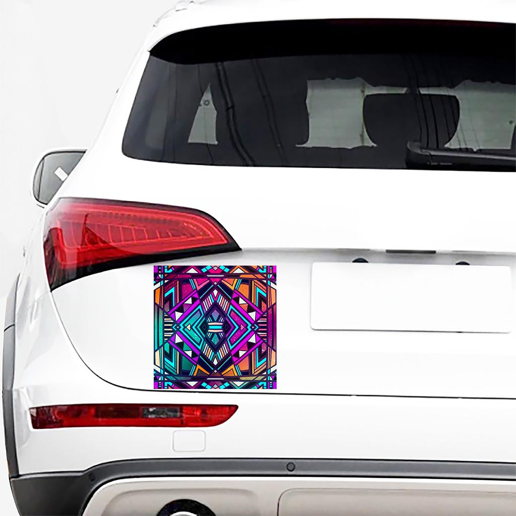 Ethnic Aztec Trippy Print Car Sticker