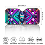 Ethnic Aztec Trippy Print Car Windshield Sun Shade