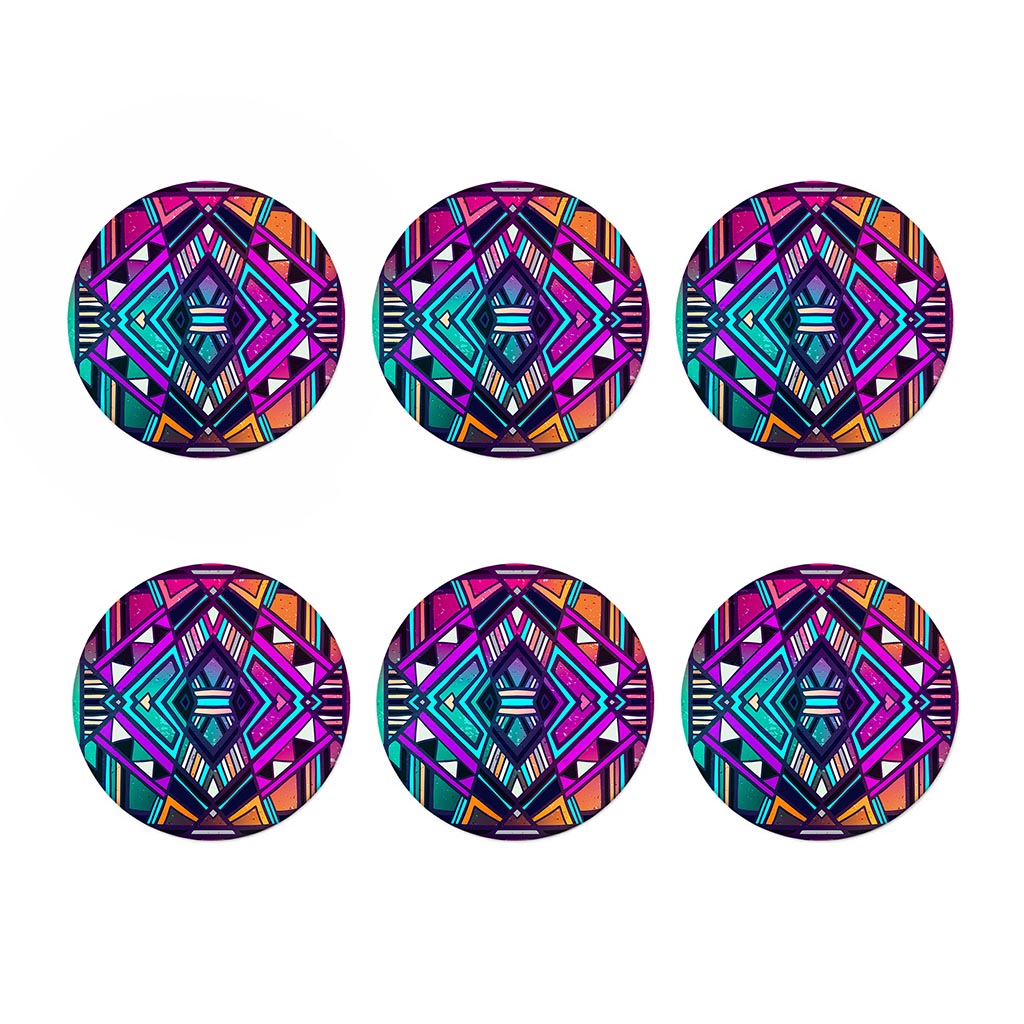 Ethnic Aztec Trippy Print Coaster Set