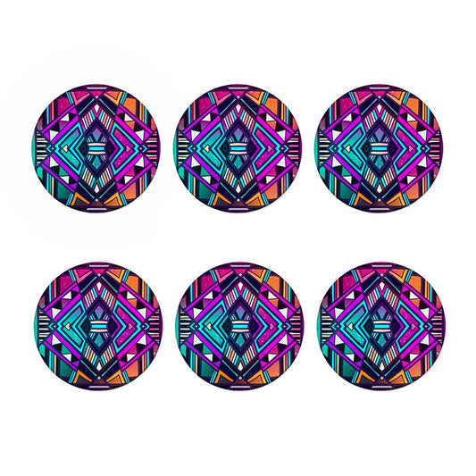 Ethnic Aztec Trippy Print Coaster Set