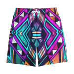 Ethnic Aztec Trippy Print Cotton Shorts