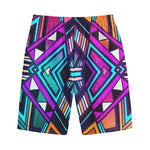 Ethnic Aztec Trippy Print Cotton Shorts