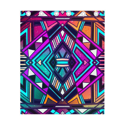 Ethnic Aztec Trippy Print Curtain