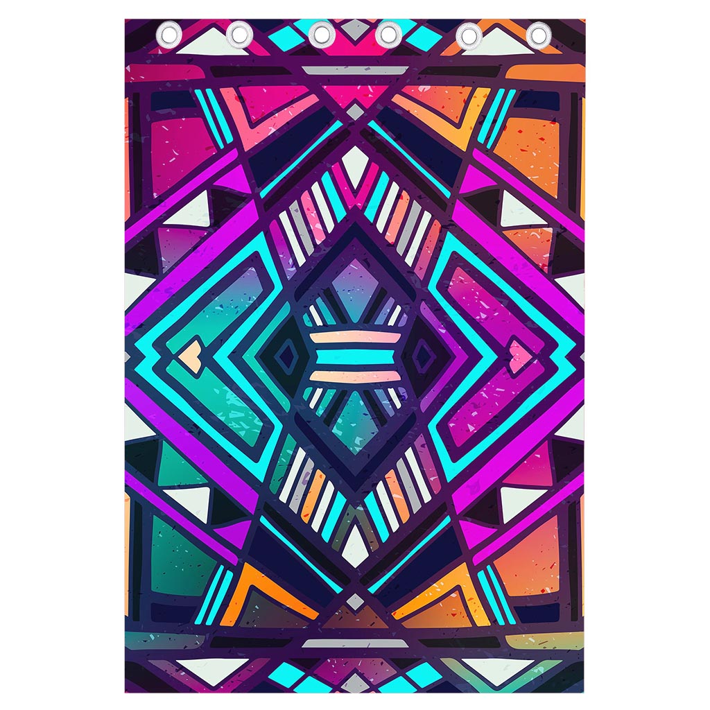 Ethnic Aztec Trippy Print Curtain