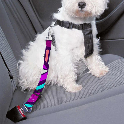 Ethnic Aztec Trippy Print Dog Seat Belt