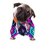 Ethnic Aztec Trippy Print Dog Zip Up Hoodie