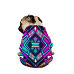Ethnic Aztec Trippy Print Dog Zip Up Jacket
