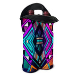 Ethnic Aztec Trippy Print Double Neoprene Wine Tote